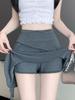 Streetwear Women High Waist Lined Skirt Summer Korean Solid Sweet Girl Ruffles Skirt Elegant Slim A Line Ladies Mini Skirt