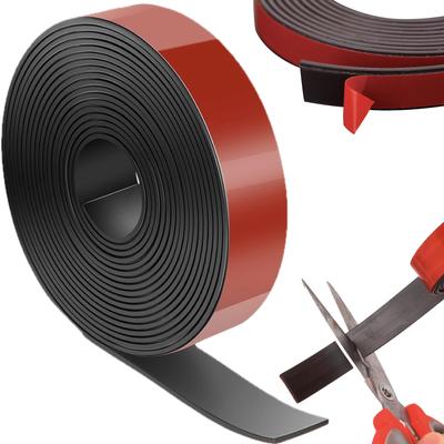 Ailunate Magnetic Sheet, Strong, Double-Sided, Thin, Rubber Magnet, Adhesive Tape, Black (3cm Wide X 5m Long)