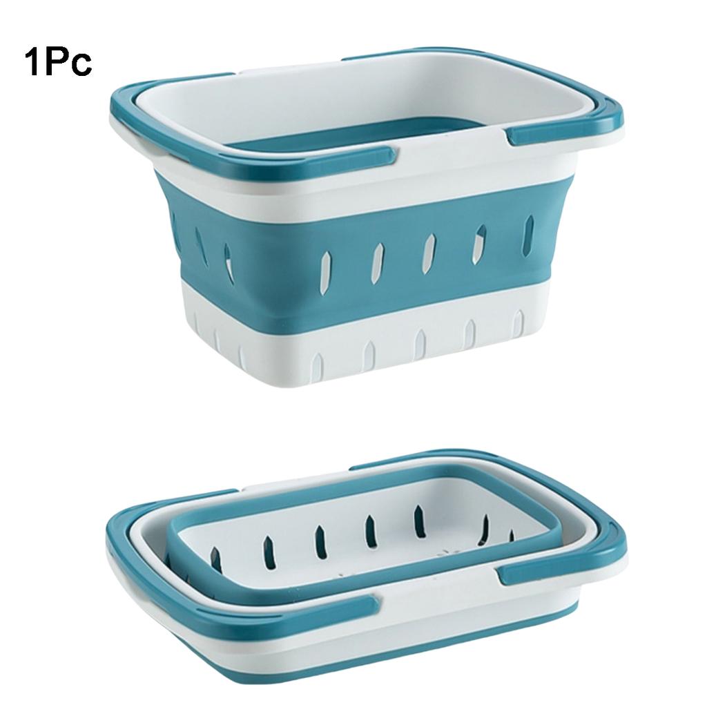 Foldable Collapsible Handled Laundry Basket Ellipse Oval Tub- Portable Washing Tub Space Saving Laundry Containers
