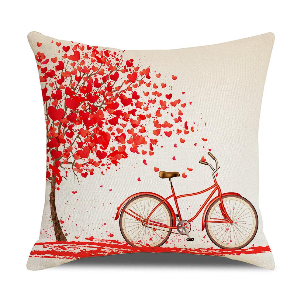 New Valentine's Day Red Rose Linen Pillow Case Combination LOVE Letter European and American Festive Home Pillow Case