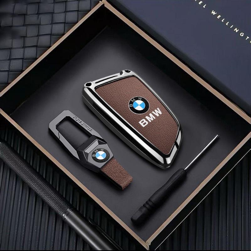 Zinc alloy Leather For BMW X1 X3 X4 X5 X6 F15 F16 G30 3 5 7 Series G11 F48 Car Remote Key Case Cover Shell Protector Keychain