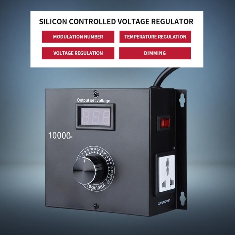 10000W Variable Voltage Controller Highly Power Compacts Dimming Speed Regulator for Electric tool, Kettles or Stove