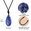 [KOAI] Lapis Lazuli Teardrop Adjustable Length Power Stone Necklace for Women and Men