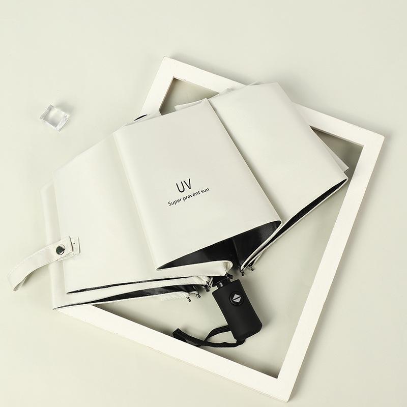 Simple Triple Fold Umbrella With Thick Vinyl UV Protection Double Umbrella Rain And Sun Umbrella Folding Vinyl Umbrella