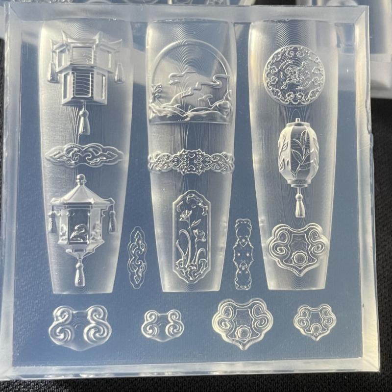 Vintage Porcelain Vase 3D Silicone Nail Mold For Nail Charms Diy Nail Art Decorations Soft Stamping Mold Manicure Design Tools