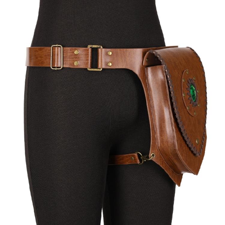 Medieval Vikinges Pirate Leather Drop Leg Bag Halloween Cosplay Costume Accessory Renaissances Belt Pouch Fanny Pack