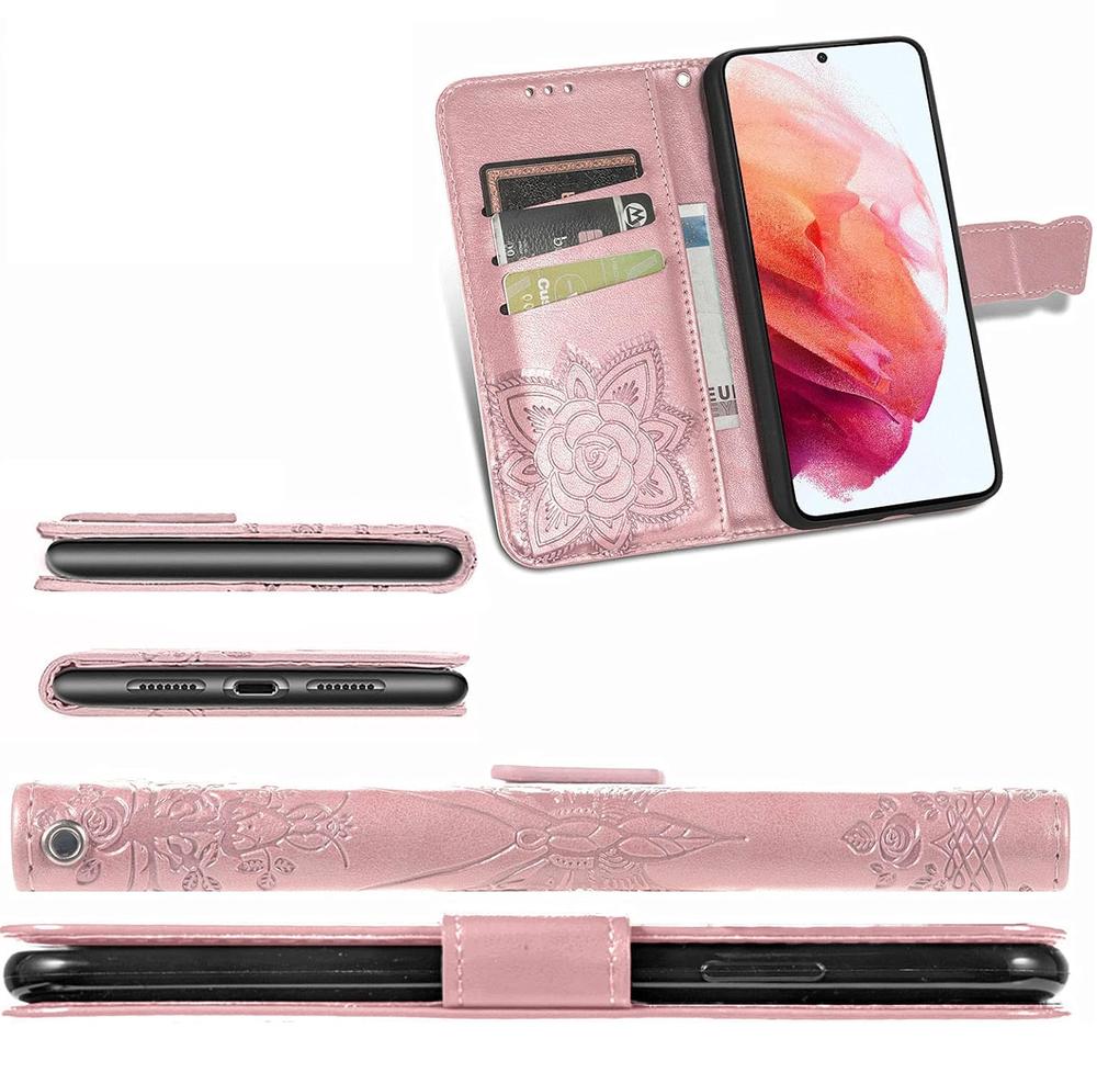 Realme 12 Pro 5G / 12 Pro+ 5G Flip Case, Butterfly, Rose Gold