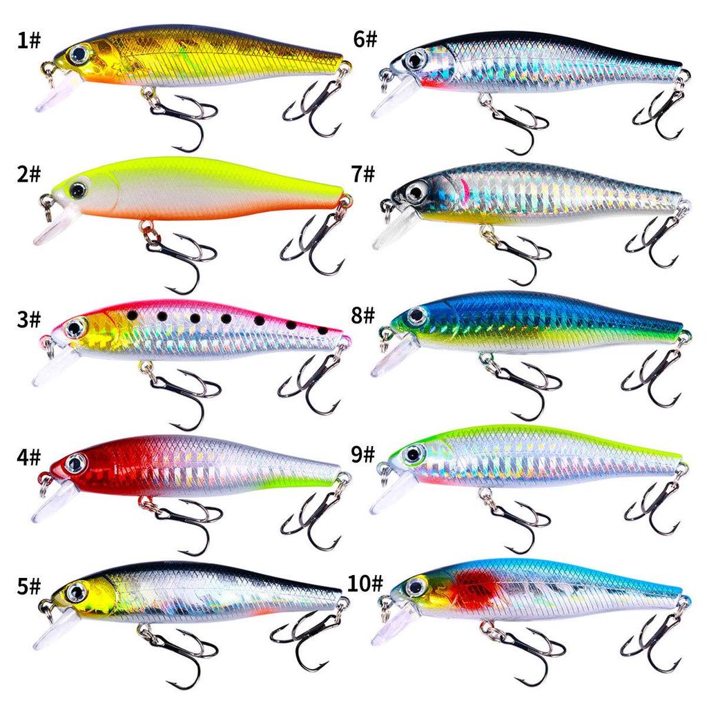 9g Slow Sinking Minnow Lure for Stream, Creek, and Sea Fishing
