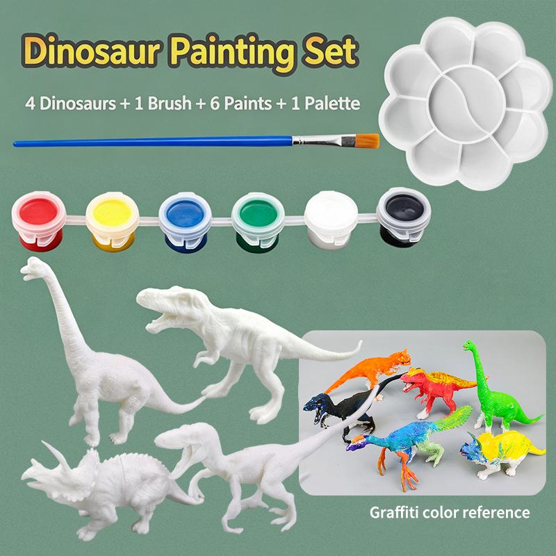 Paintable Dinosaur White Embryo Toy 1 Set DIY Graffiti Animal Model for Kids Educational STEM Craft Home Entertainment