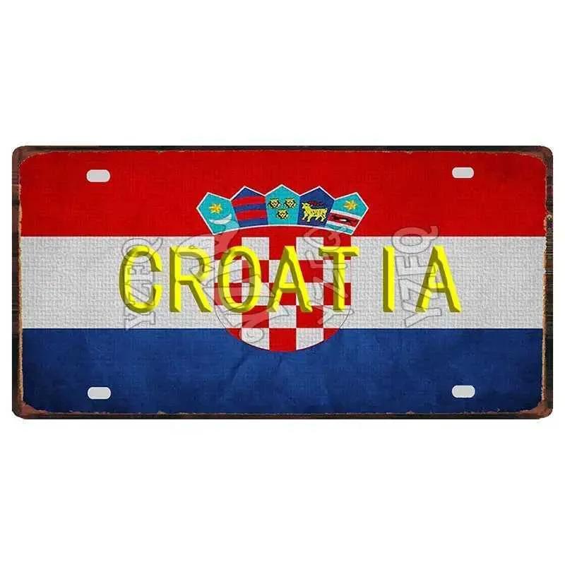 30X15Cm National Flag Egypt Maldives Latvia Metal Tin Logo Tourist Souvenir Wall Bar Shop Home Decoration Dc-1321B