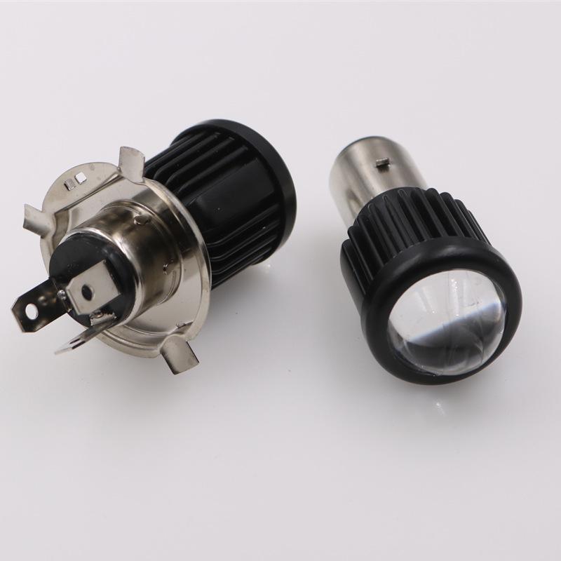 Faro de motocicleta de alto brillo y combo de luz antiniebla/freno, blanco/amarillo, BA20D/H4 con lente