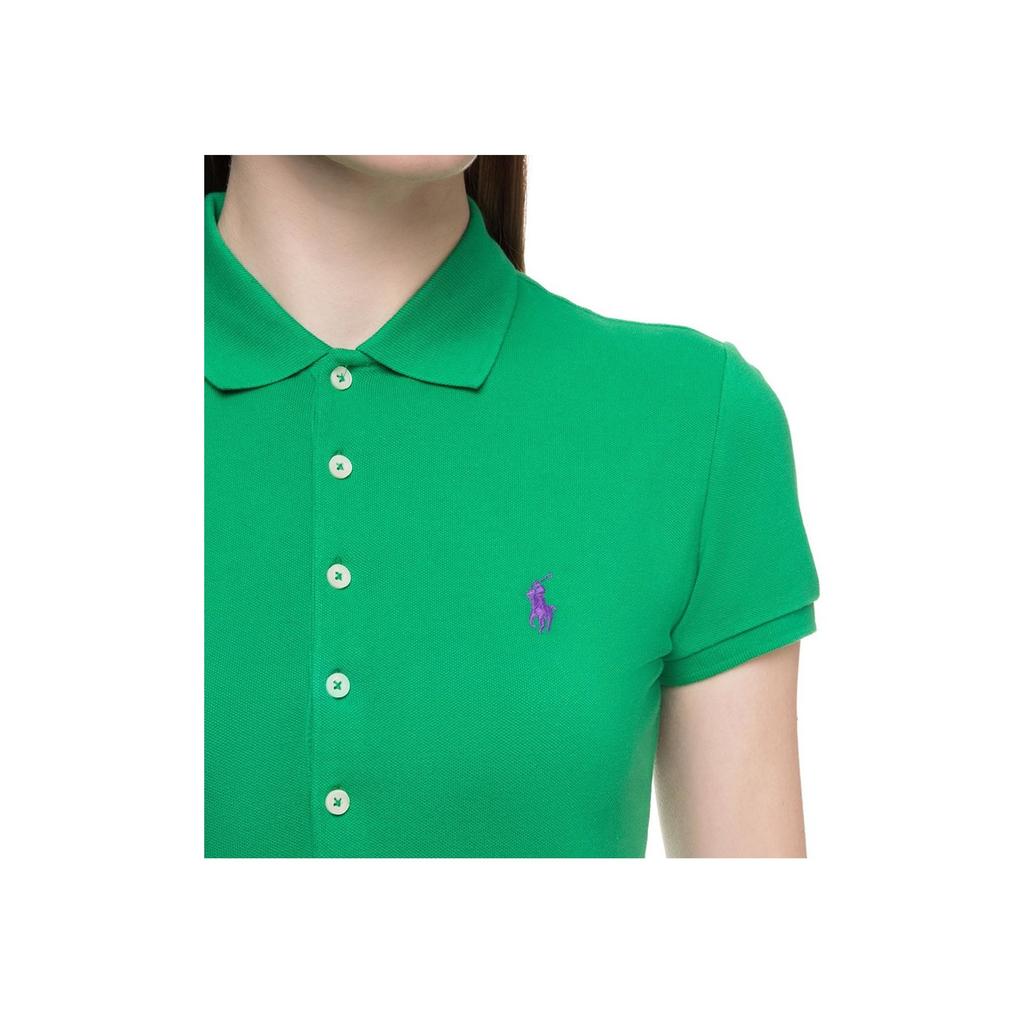 Polo Ralph Lauren Solid Color Logo Embroidered Short Sleeve Polo Shirt Women Tops Green WMPOKNINN810297-D08