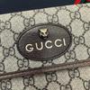 [Pre-Owned] Neo Vintage Series Gold Foil Logo Monogram Tiger Head Decorative Striped Shoulder Strap Canvas And Leather Messenger - Very Good #1T1XW3R
