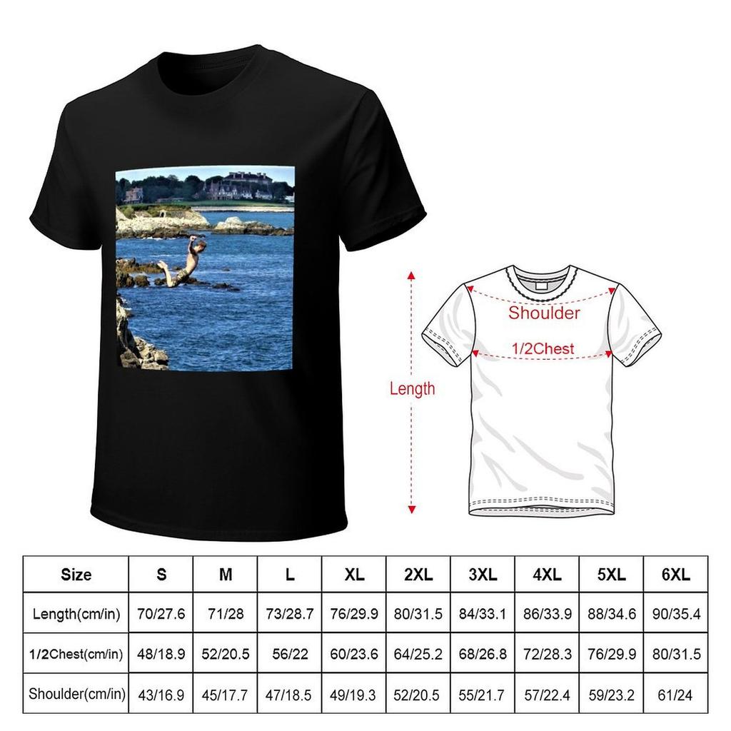 Falling Man Newport Cliffwalk Rhode Island by Jeanpaul Ferro TShirt funny gifts shirts graphic tee Mens tshirt