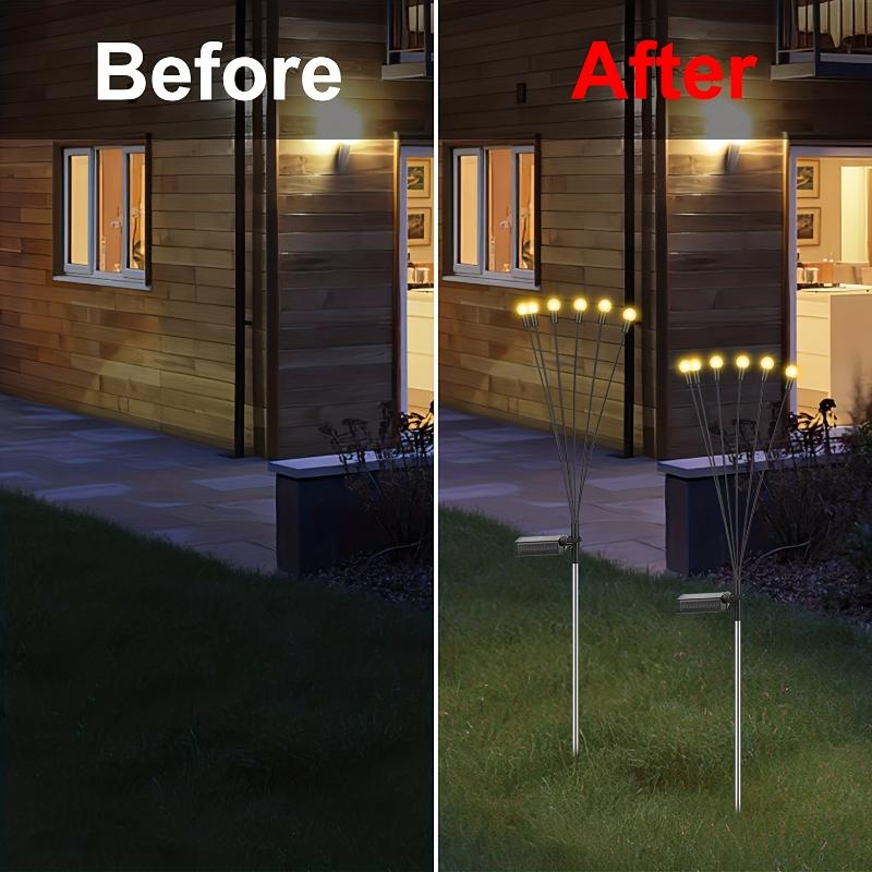 Solar Powered Garden Floor Lights, Star Burst Flickering Firefly Lights, Outdoor Courtyard Christmas Party Decorations