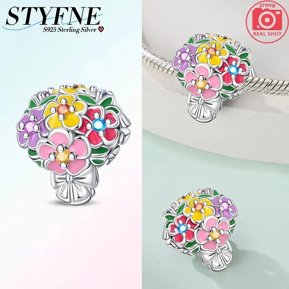 Authentic copper Flowers Pink Hearts Zircon Butterfly Green Dragonfly Charm Bead Charms Bead Compatible With Bracelets Diy Valentines Day Fine Gift