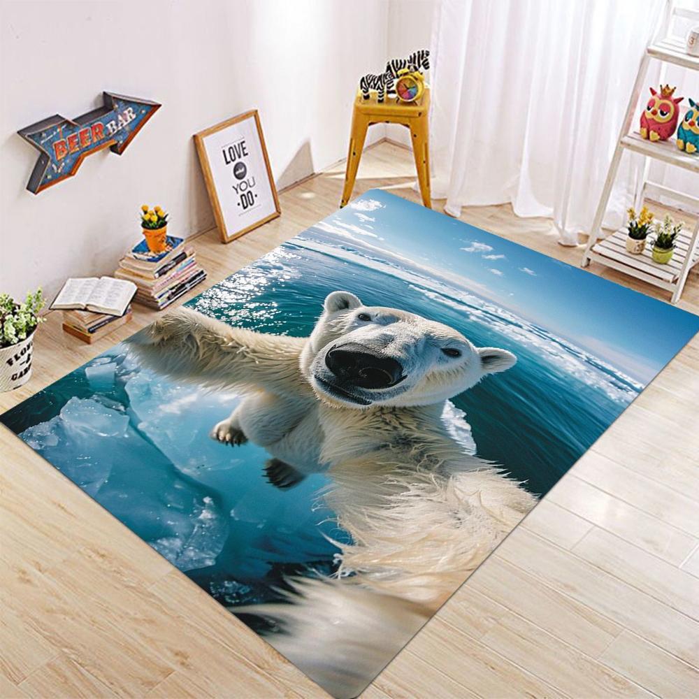 Animal Headshot Printed Carpet Living Room Sofa Bedroom Study Kitchen Entrance Mat Anti Slip Lightweight Home Decoration Carpet