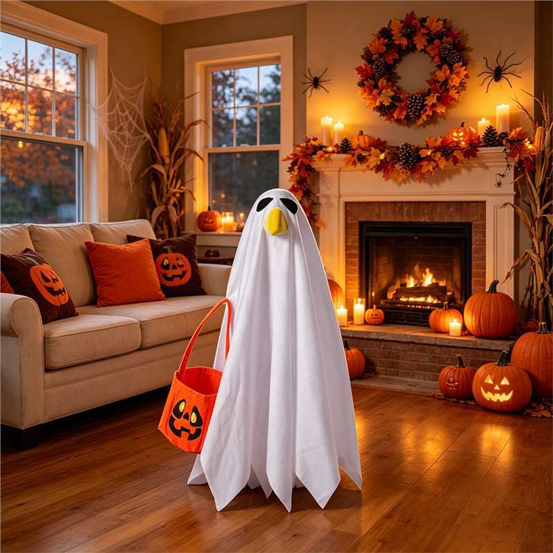 Halloween Porch Goose Ghost Costume Pumpkin Bag Holiday Decoration Polyester Cartoon Style