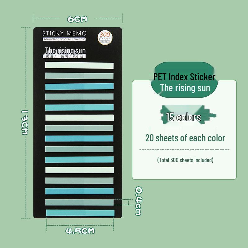 

300 Полупрозрачных Ультратонких ПЭТ Индексных Вкладок: Цветокодированные липкие заметки для маркировки и флуоресцентные сообщения