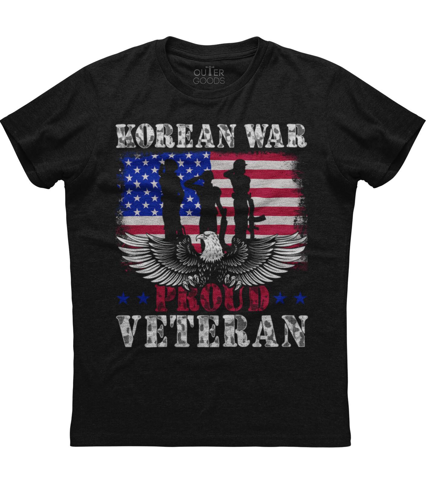 Gift for Military Proud Korean War Veteran Patriotic Unisex Black T-Shirt XXL