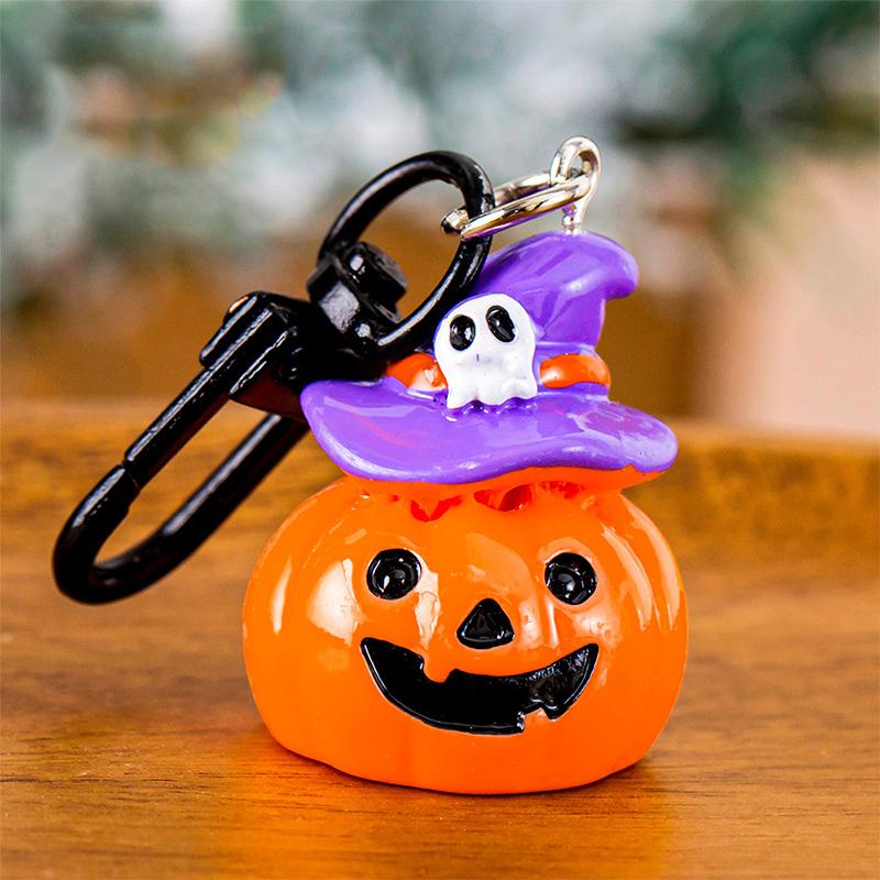 1/6Pcs Cartoon Halloween Keychain Cute Pumpkin Ghost Car Keyring Bag Earphone Cover Pendant Decoration Couple Friends Gifts