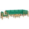 VidaXL Salon de jardin 7 pcs avec coussins vert bambou 3155157