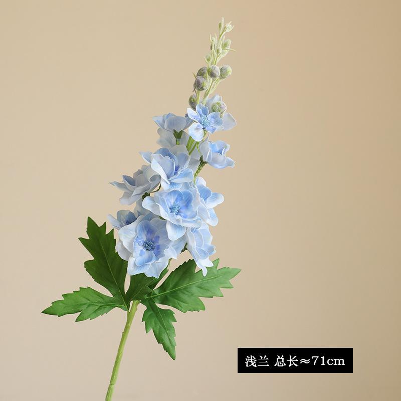 Long Branch Delphinium Artificial Flowers Beautiful Hyacinth Purple Silk Fake Flower Wedding Home Garden DIY Decor Floral Supply