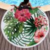 Beach Round Large Towel Outdoor Picnic Blanket Flowers Printed Sand Pad Beach