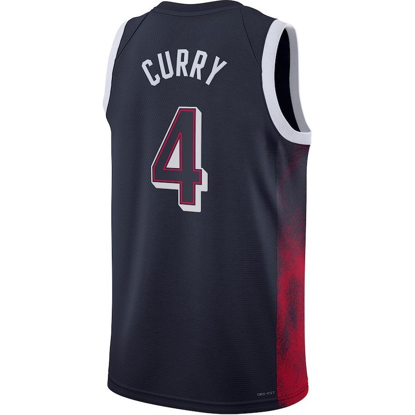 Nike Curry Olympic Jersey Away Team USA Dream Team Sleeveless Basketball Shirt Unisex Tops Deep-Blue 201930-858