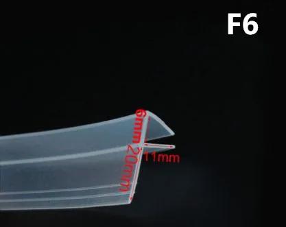 Verbreiterte F/h-Form Silikonkautschuk Duschraum Tür Fenster Glas Dichtungsleiste Wetterleiste für 6/8/10/12 mm Glas