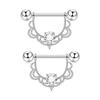 Sturdy Stainless Steel Nipple Rings With Zirconia Rhinestones Decoration for Fashionable Occasions Casual Wear