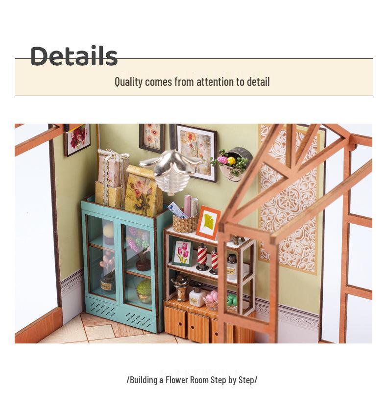 DIY Handcrafted Miniature Jenny's Flower House Model - Christmas Ornament Toy Gift