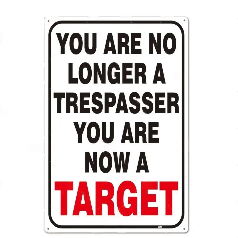 No Trespassing No Entry Private Property Warning Signs Public Garage Workshop Wall Decor Vintage Metal Sign 8x12 Inch