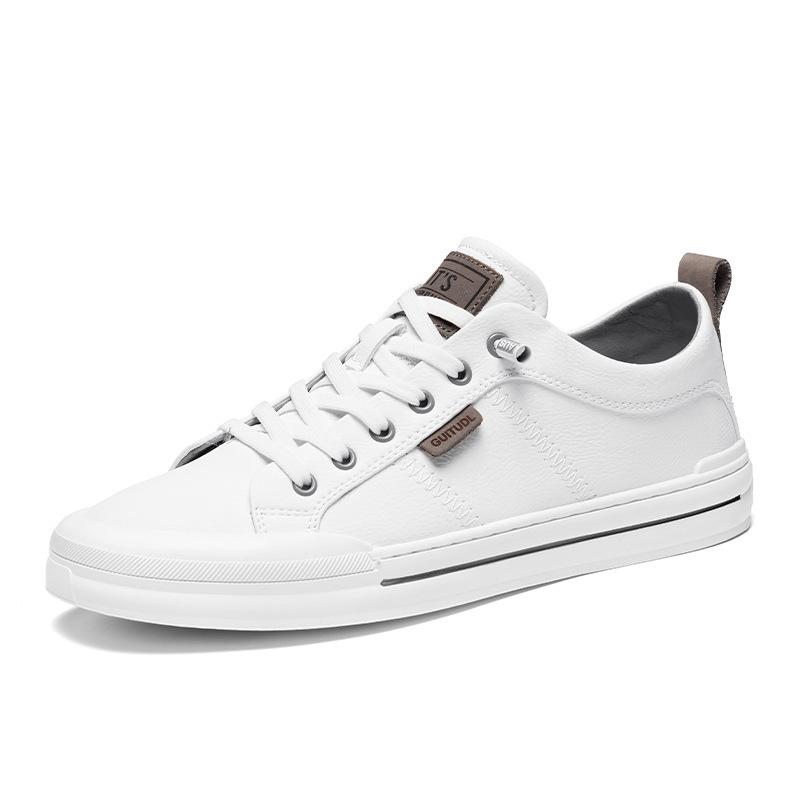 

Men s shoes low-top leather surface breathable foot cover casual board shoes spring and autumn flat bottom one pedal lazy little white shoes trendy sh 39