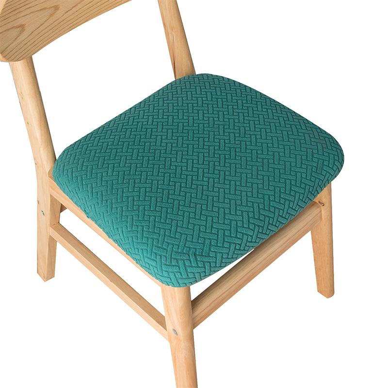 1pc Dining Room Chair Cover Dustproof Spandex Jacquard Cushion Solid Chair Seat Protector Case Removable Slipcovers Washable WaterProof циан 758₽