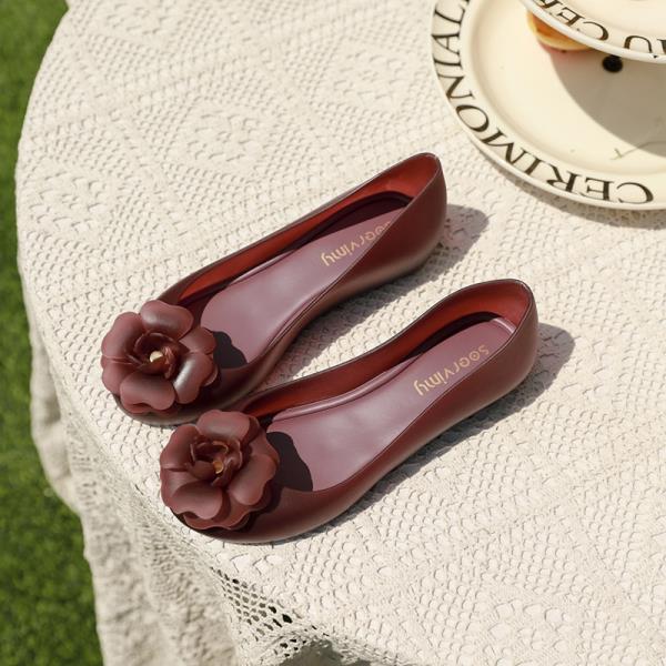 Fashion All-Match High Heels Jelly Shoes Open Toe 2025 Sandals Shallow Mouth Anti-Skid Peep New Girls Comfort Fashion Clear Scandals Flo