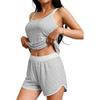 Women's Sleeveless Knit Tank Top and Shorts Set Soft Stretchy Fabric Casual Lounge Wear Summer Outfit
