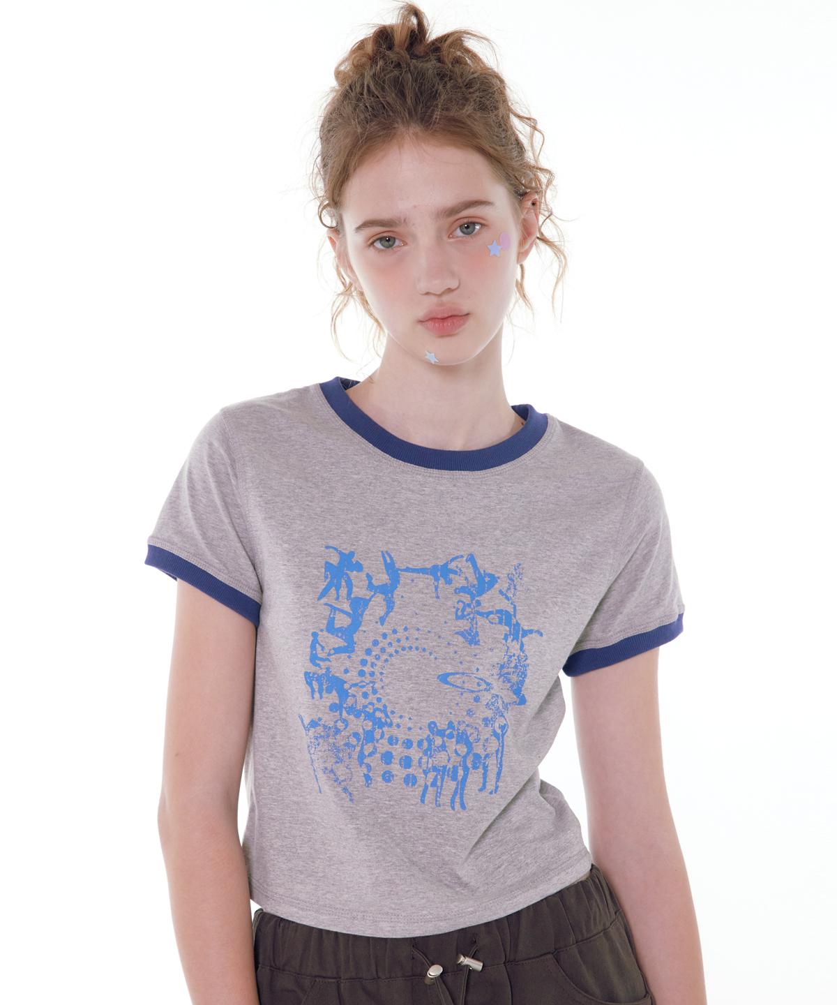 Noiago Noi1659 Symbol Ringer T-Shirt (Gray) Free