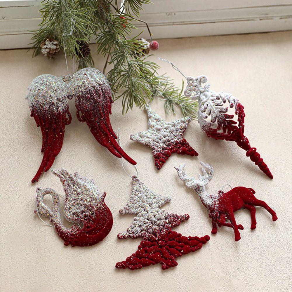 

Sequin Christmas Tree Ornaments Velvet Flocked Velvet Hanging Christmas Pendants Merry Christma Style 9