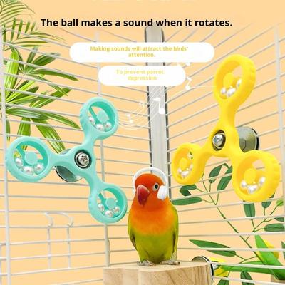 Interaktywny Ptak Papuga Obracający się Wiatrak Zabawki Papuga Samozadowolenie Uśmierz Nudę Gryzak Uśmierzający Stres Zabawka Akcesoria do Klatki dla Ptaków