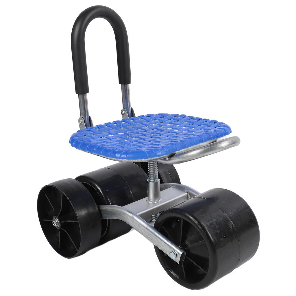Verzinkter Stahl Rollender Gartenhocker, 360-Grad Sitz mit PP-Material für Outdoor-Nutzwagen Roller zum Pflanzen