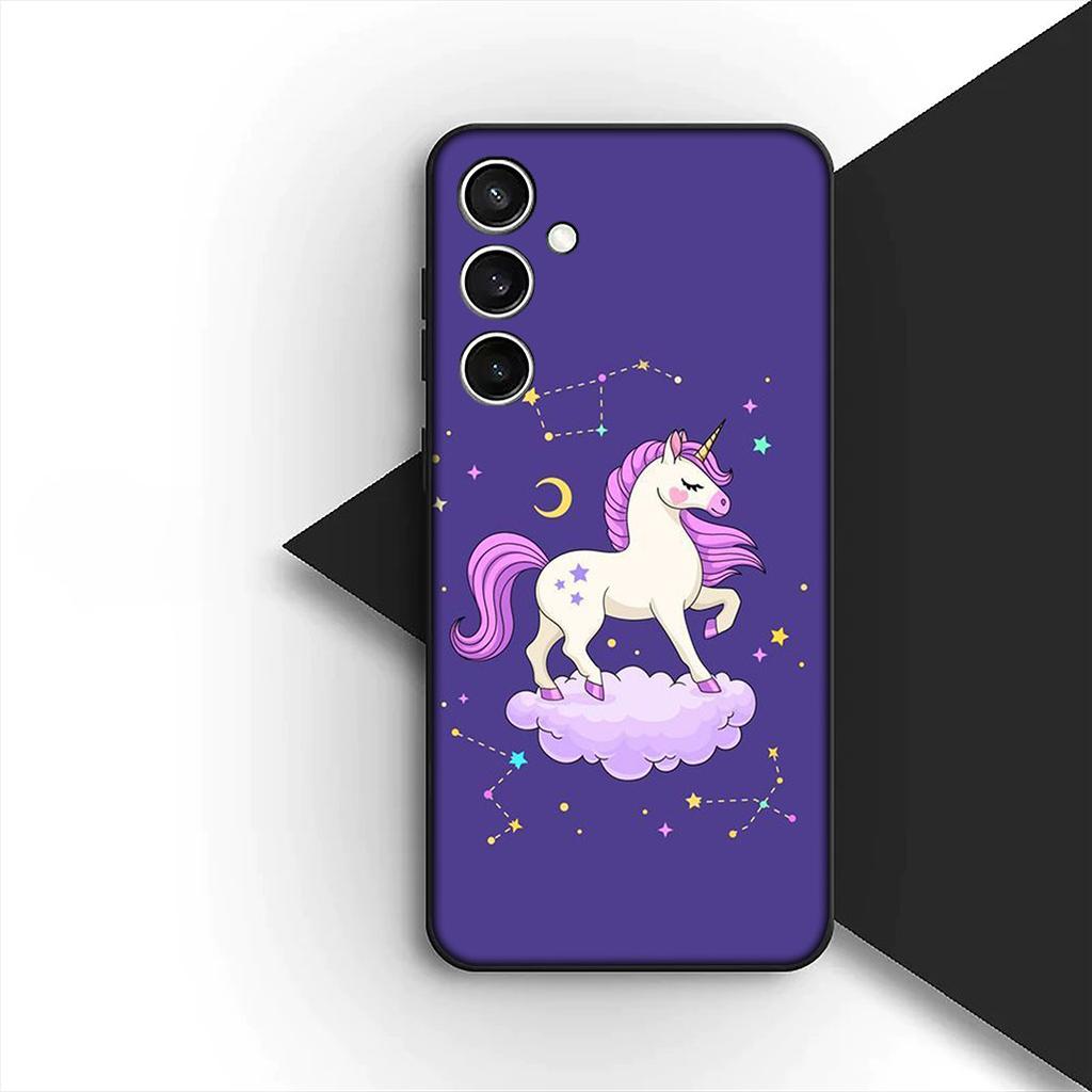 Cover for Samsung Galaxy S24 S25 S23 FE Ultra Plus S7 Edge S25+ S23+ A56 5G Casing Silicone Phone Case Unicorn Horse Wallpaper