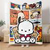 1pc Sanrio Pochacco1 Blanket, Gift, for Men and Women, Soft Blanket, Good for Sofa Bed Couch Travel, Lightweight Flannel Blanket