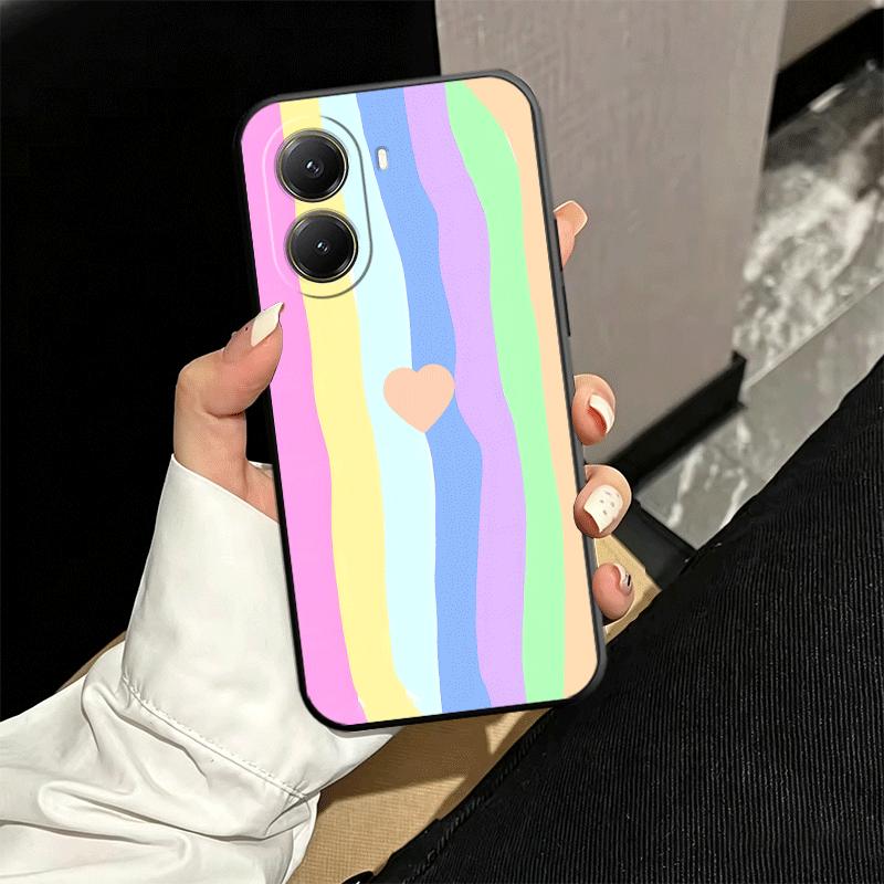 Rainbow Gradient Love Desgin Soft Phone Case for Xiaomi Poco X5 X6 X7 X8 Pro Max X3 F7 F8 Ultra M8 M7 M6 M5 Redmi 15 15C 14C 13C
