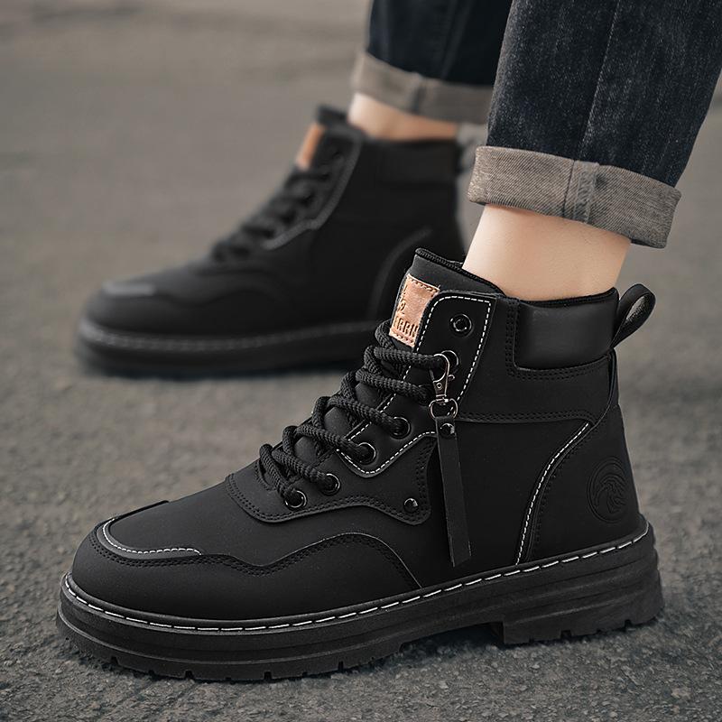 High-top Martin Boots Men's Autumn Men's Shoes British Style Tooling Shoes Men's Korean Version Versatile Platform Short Boots Trendy Shoes