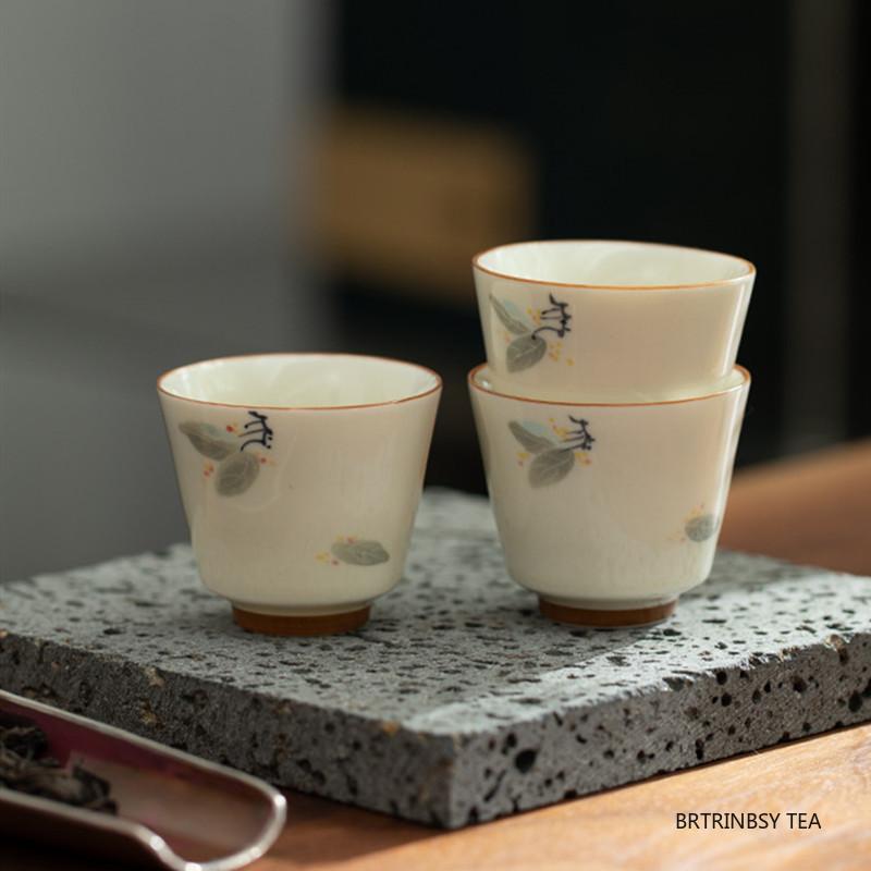 1 Stück Chinesische Handgefertigte Blumen Teetasse Vintage Keramik Teetasse Haushalt Porzellan Meistertasse Schönheit Teeschale Teegeschirr Zubehör