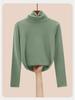 Women's Slimming Plush Collar Long Sleeve Base Layer T-Shirt - Versatile Autumn/Winter Undershirt