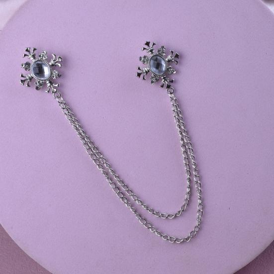 Suit Brooch for Men & Women Double Staggered Metal Hanging