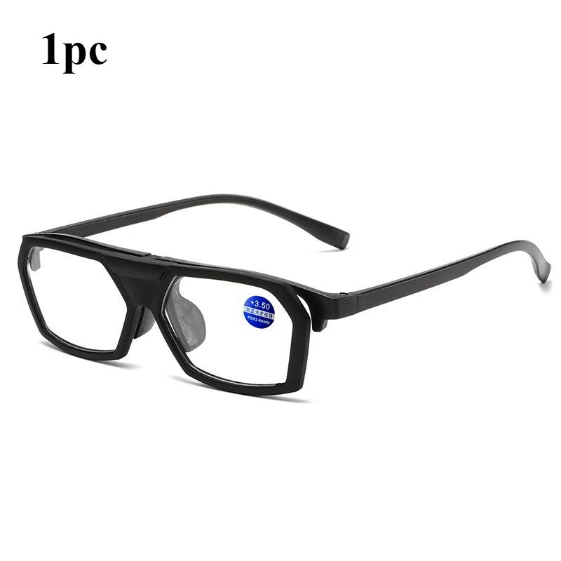 

1/2/3 шт. Окуляри для читання з напіврамкою, що відкидаються, велика оправа, захист від синього світла, універсальна оправа, легкий стиль, прозорі лінзи 3.5 чорний