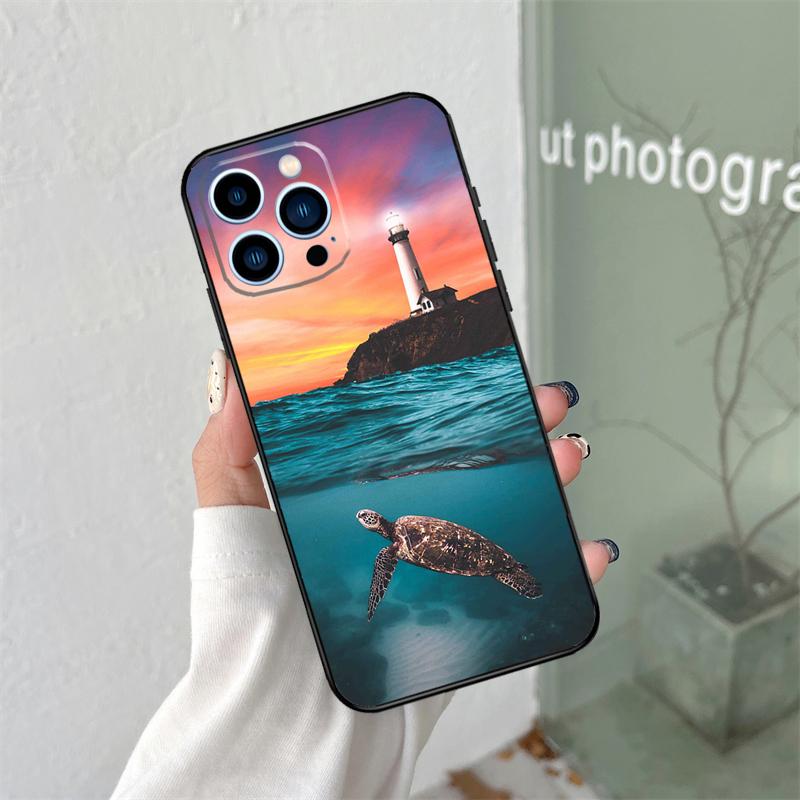 Cute Cartoon Turtles Silicone Soft Case For iPhone 17 Air 11 14 16 15 Pro Max 12 13 Mini 16 Plus 16e Back Cover